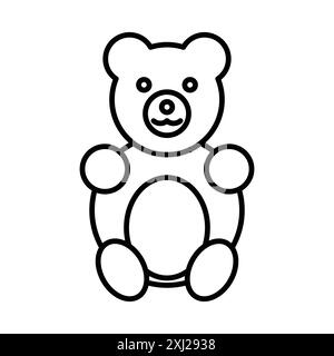 Teddy bear icon linear logo mark set collection in black and white for web Stock Vector