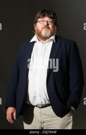 Edimburgh, Scotland. 20 August, 2018. Scottish writer John Burnside attends a photocall during the Edinburgh International Book Festival Stock Photo