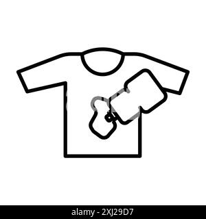 Softener clothes dirt icon linear logo mark set collection in black and white for web Stock Vector