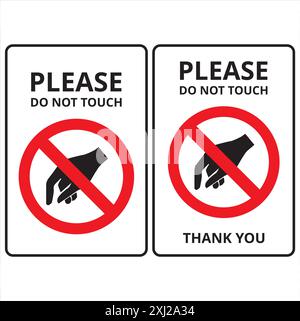 Please do not touch banners on a white background Stock Vector