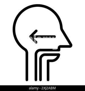 Swallowing reflex icon linear logo mark set collection in black and white for web Stock Vector