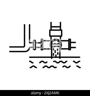 Water supply icon linear logo mark set collection in black and white for web Stock Vector