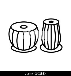 Tabla icon linear logo mark set collection in black and white for web Stock Vector