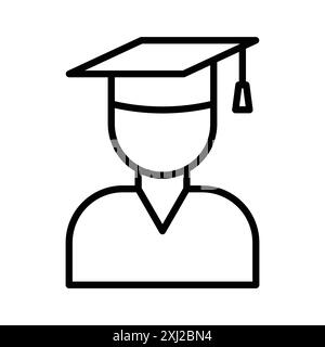 Graduated student icon linear logo mark set collection in black and ...