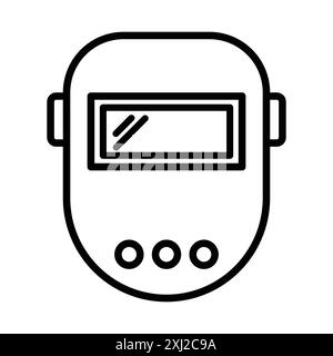 welding shield cover icon linear logo mark set collection in black and white for web Stock Vector