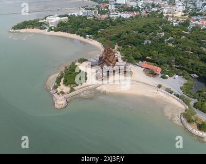 The Sanctuary of Truth in Pattaya, Thailand. Stock Photo