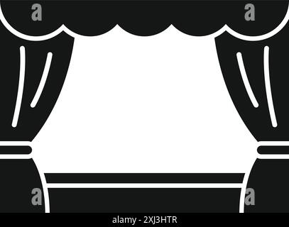 Theater stage with open curtains ready for the beginning of a new act Stock Vector