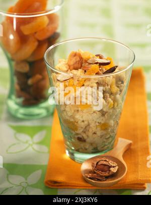 Dried fruit and oat dessert Stock Photo