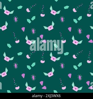 Cute unicorn seamless pattern for textile. Childish magic characters background. Childrens fairy and magic pattern. Stock Vector