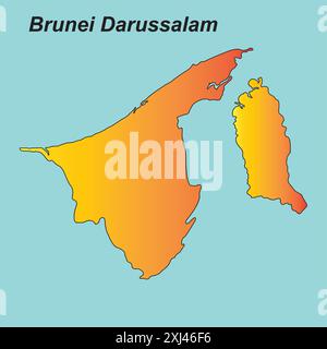 Brunei Darussalam country map vector illustration design Stock Vector
