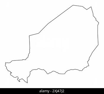 Niger outline map isolated on white background Stock Vector
