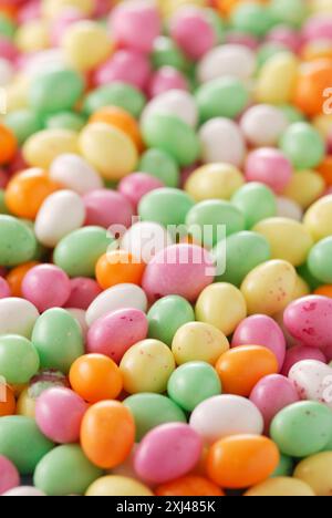 Easter egg station with small Easter eggs Stock Photo