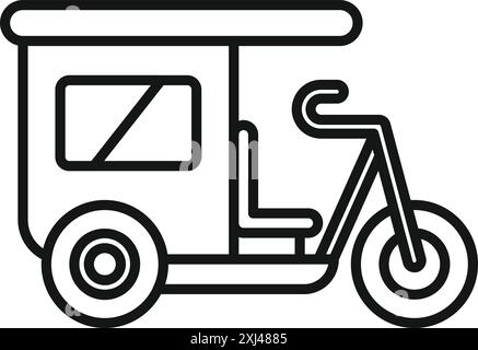 Passenger tricycle icon. Green asian city transport Stock Vector Image ...