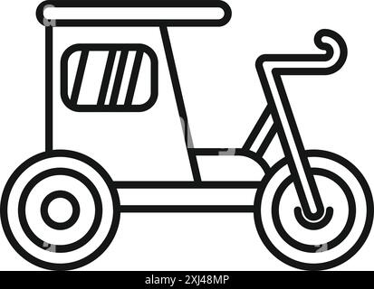 Cycle rickshaw, an eco friendly mode of transportation, navigating through bustling city streets Stock Vector