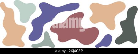 Freeform blob shapes. Abstracts amoeba shapes, freeform organic elements. Stock Vector