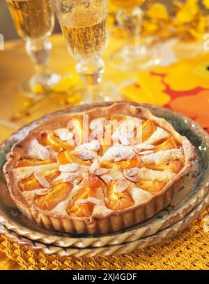 Apricot and almond tart Stock Photo