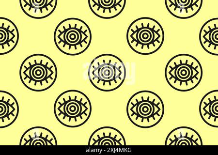 Seamless abstract pattern. Open eye. Esoteric symbol. Vector illustration. Stock Vector