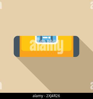 Yellow building level is lying on a surface, ready to be used for precise measurements Stock Vector