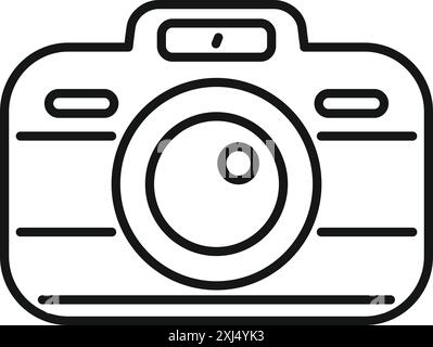 Sleek and modern digital camera, designed for capturing life's precious moments with clarity and style Stock Vector