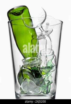 Glass waste container Stock Photo