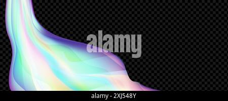Dynamic spectrum ribbon.Abstract holographic wave.Flow iridescent fluid. Stock Vector