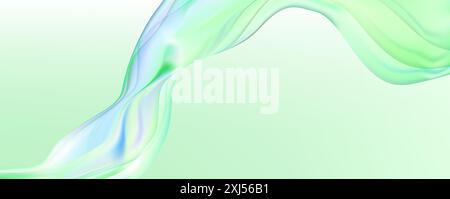 Dynamic spectrum ribbon.Abstract holographic wave.Flow iridescent fluid. Stock Vector