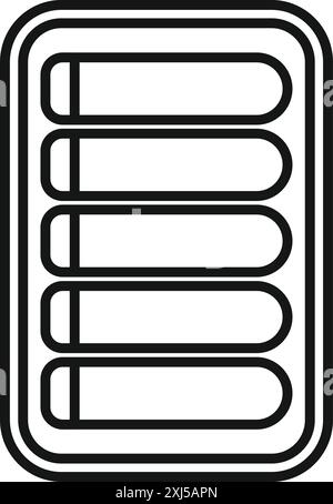 Radiator heater warming providing heat using energy line icon for apps and websites Stock Vector
