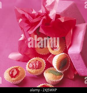 Mini candied fruit cup cakes Stock Photo