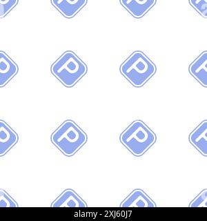 Seamless pattern parking sign vector. The endlessly repeating parking icon. Simple web background vector. Parking sign texture. Background template Stock Vector