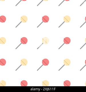Lollipop icon that repeats endlessly. Simple web background vector. Candy texture. Background template with candies. Stock Vector