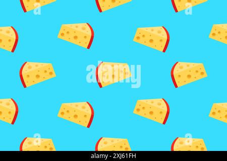 Piece of cheese. Seamless vector pattern. Stock Vector