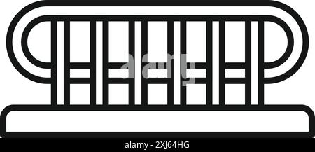 Minimalist icon of a metal handrail providing safety and support when going down stairs Stock Vector