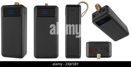 portable battery povebank for charging your phone, external battery, on white background in insulation Stock Photo