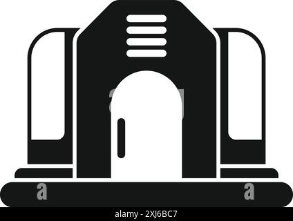 Modern underground subway entrance with stairs and arched ceiling Stock Vector