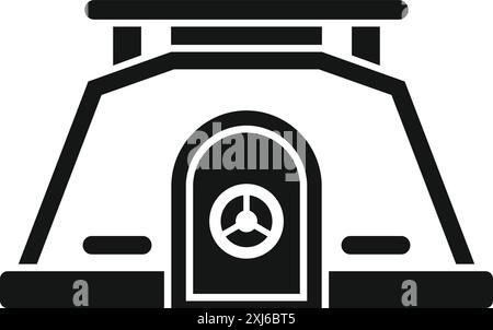 Underground bunker protecting from nuclear attack, providing survival shelter Stock Vector