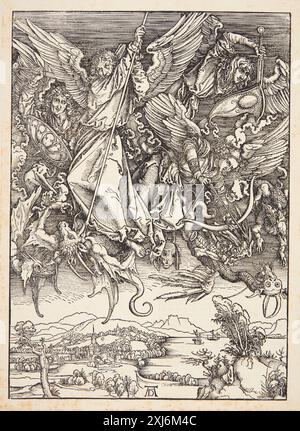 Woodcut by Albrecht Dürer depicting St. John devouring the book from ...