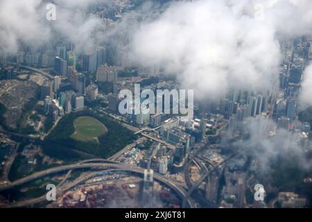 aerial view of Hong Kong new territories area,Kwai Chung , Hong Kong high dense population cause the crowded housing which is one of special view of c Stock Photo