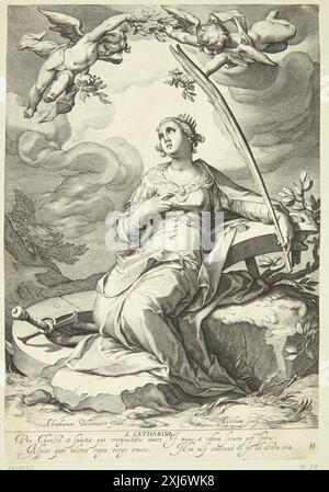 Copper engraving by Jacob Matham depicting a spring landscape ...