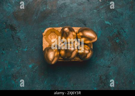 Easter golden eggs Stock Photo