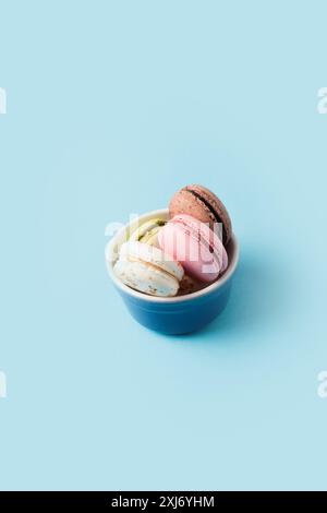 Macarons in a bowl Stock Photo