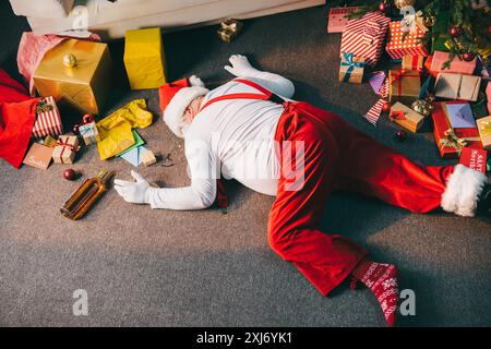 Drunk bad Santa Claus Stock Photo