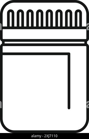 Simple black line icon of a cardboard matchbox with matches inside, isolated on a white background Stock Vector