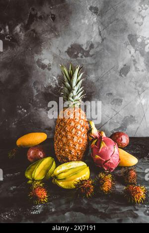 carambolas and rambutans Stock Photo