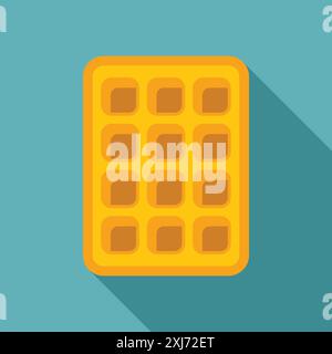 Simple illustration of a square waffle, great for projects related to breakfast, brunch, or sweet treats Stock Vector