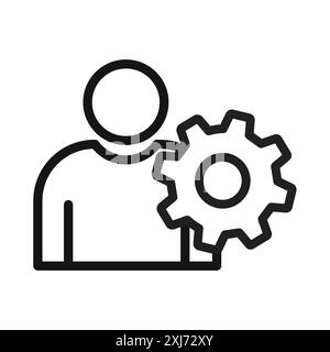 Administrator icon vector line logo mark or symbol set collection outline style Stock Vector