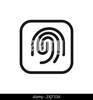 Biometric icon vector line logo mark or symbol set collection outline style Stock Vector