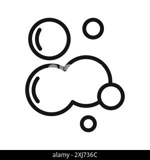 Bubbles and foam icon vector line logo mark or symbol set collection outline style Stock Vector