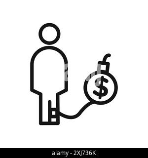 Debt holders icon vector line logo mark or symbol set collection outline style Stock Vector