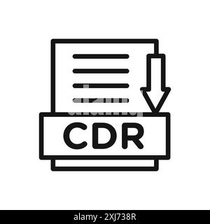 CDR file document icon vector line logo mark or symbol set collection outline style Stock Vector