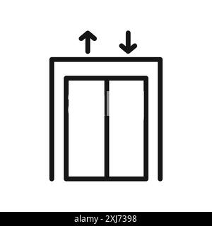 Elevator line icon, hotel and level, lift sign, vector graphics, a ...
